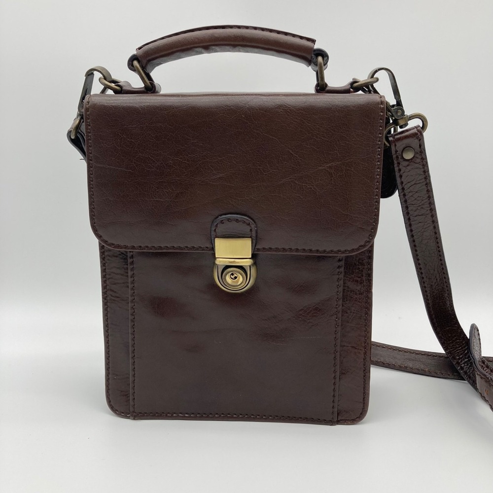 Mancini Arizona Brown Leather Crossbody Bag Full Wallet Organizer Clutch Unisex